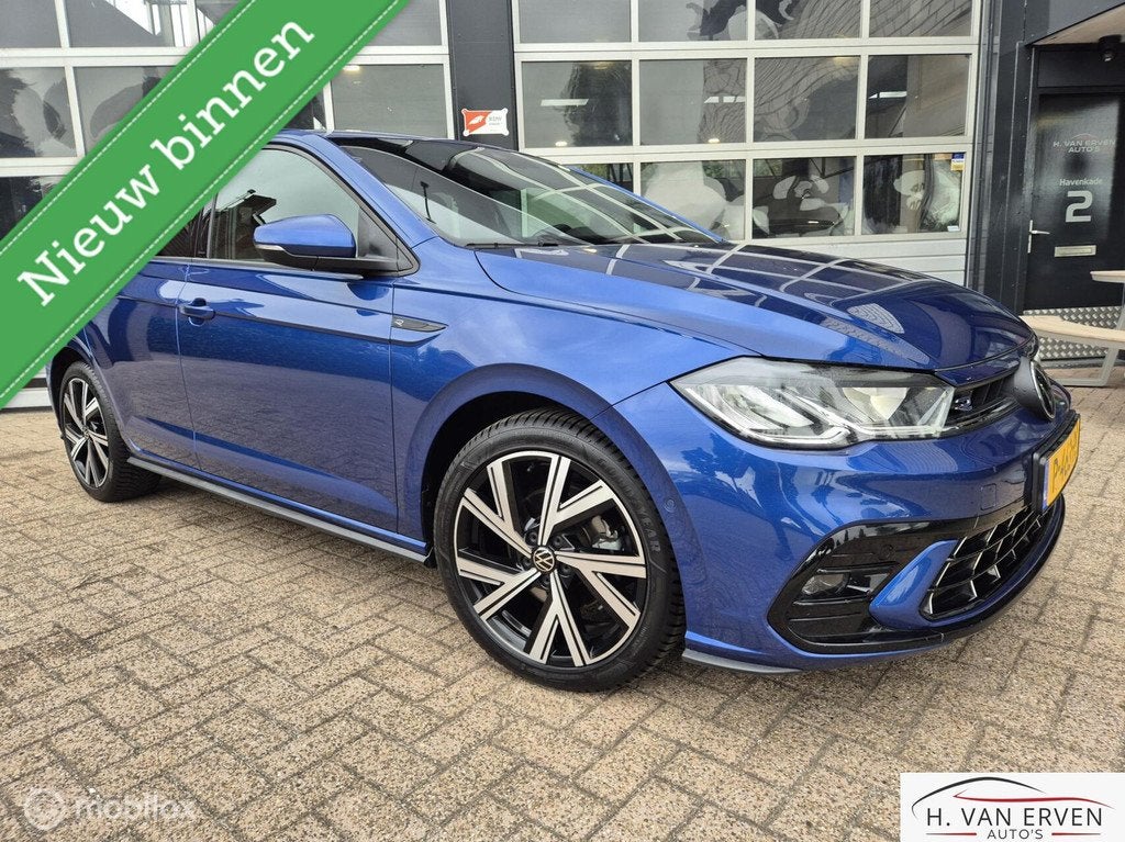 Volkswagen Polo TSI R-Line VIRTUAL COCKPIT DEALERONDERHOUDEN, Euro 6, Blauw, Bedrijf, 600 kg