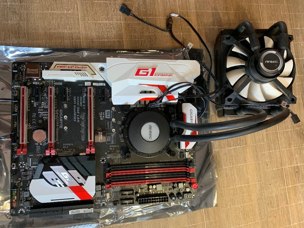 GA-Z170X-Gaming G1 + Intel i5-6600K Processor + waterkoeler, Ophalen, Gebruikt, LGA 1151, DDR4