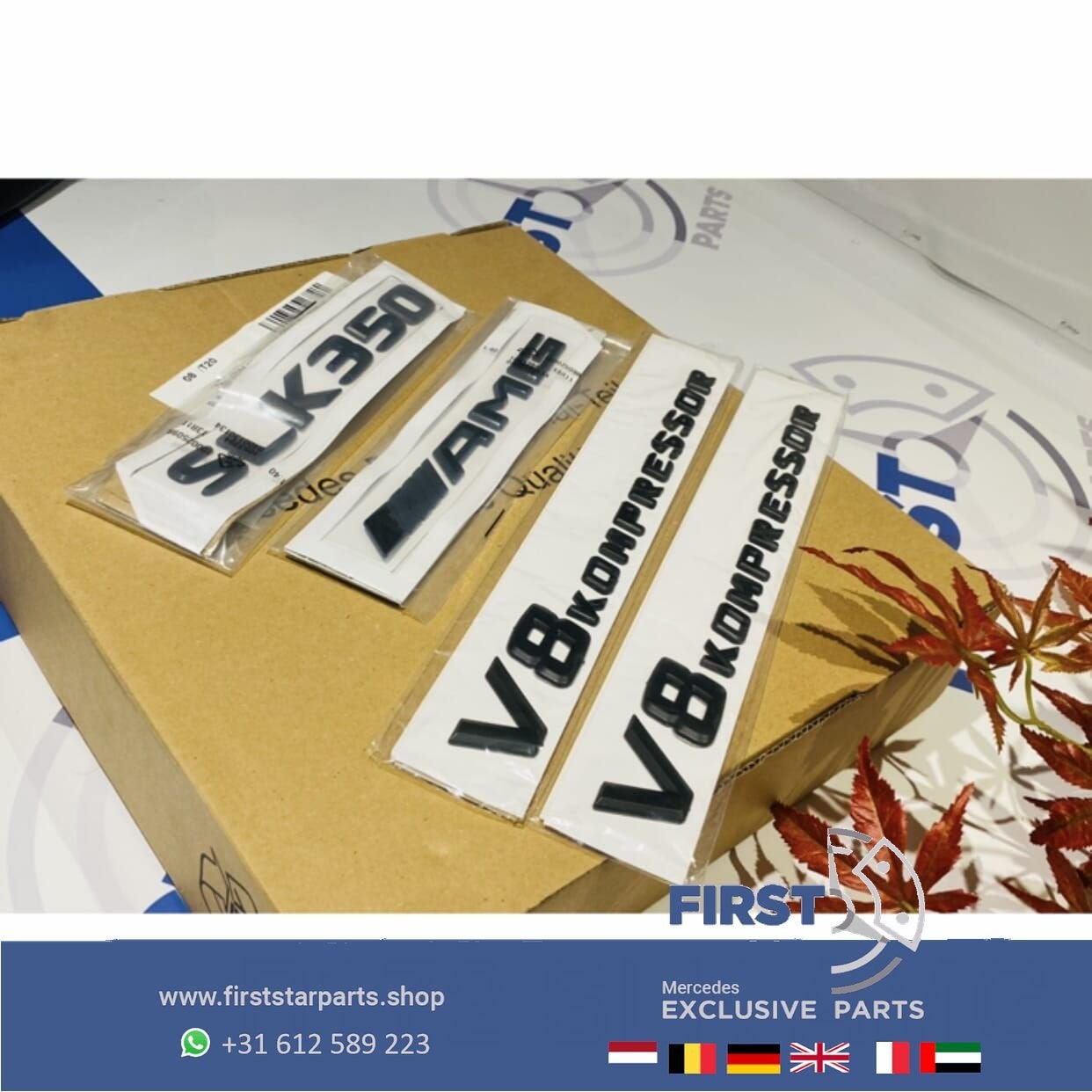 R172 SLK AMG LOGO SET ZWART V8 KOMPRESSOR EMBLEMEN SET Merce, Gebruikt, -, Ophalen of Verzenden, -