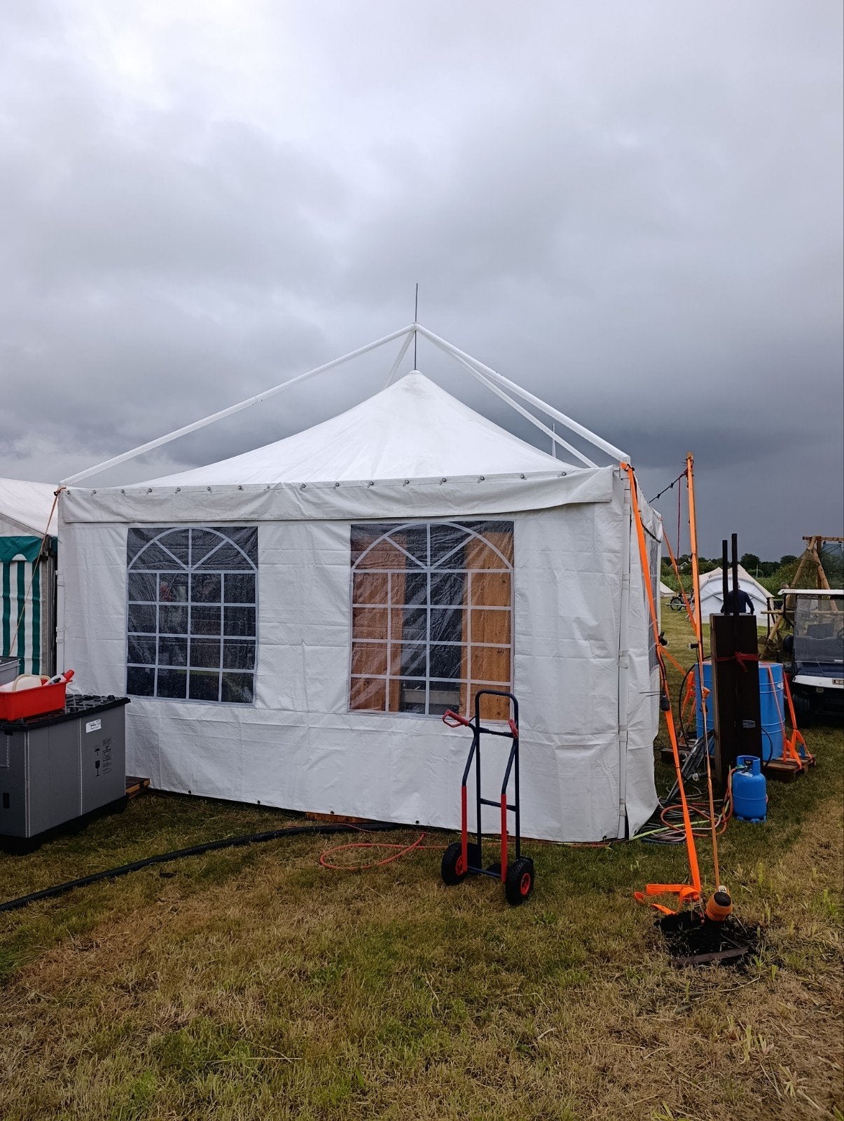 pagode tent, Ophalen, Minder dan 5 meter