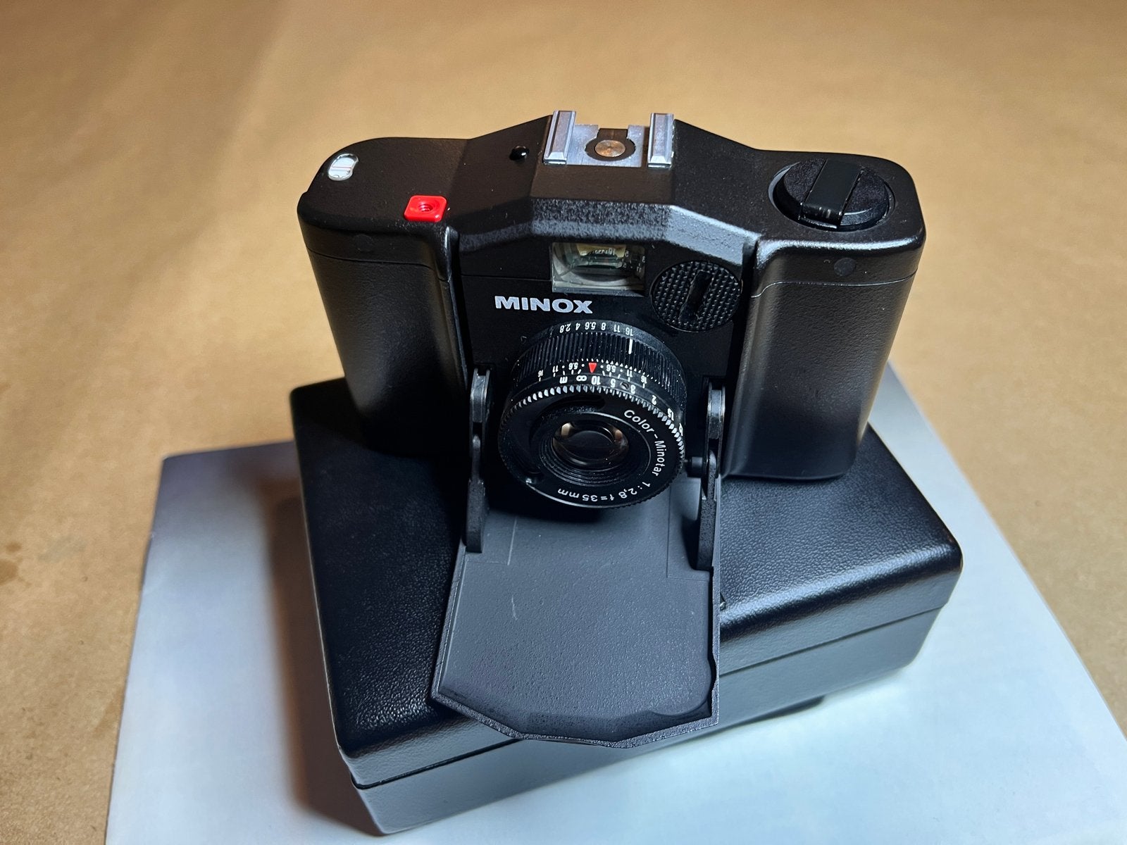 Minox 35 EL compactcamera + origineel etui en handleiding, Ophalen of Verzenden, Gebruikt, Compact, Overige Merken
