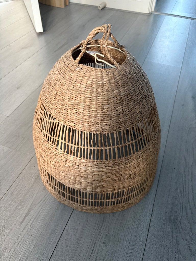 Ikea plafond lamp riet, Ophalen, Zo goed als nieuw, Overige materialen, Rieten lamp