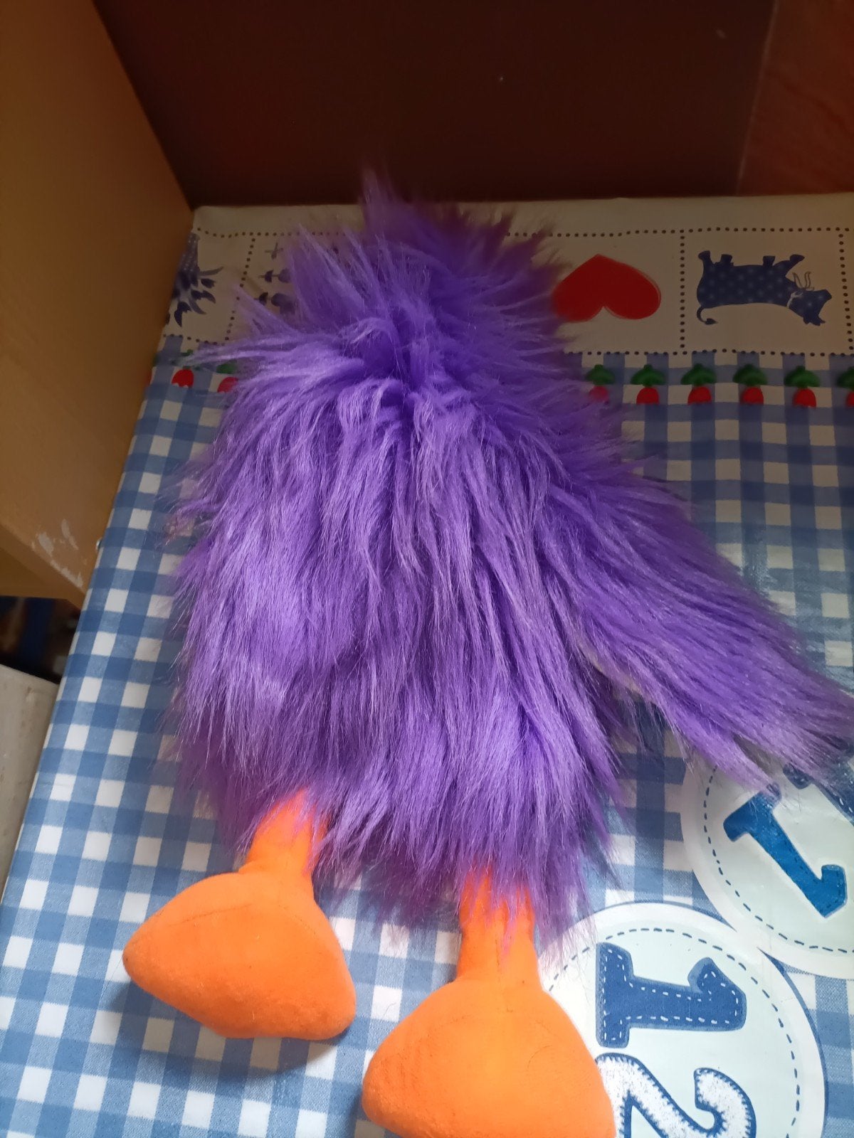 Paarse kraai handpop vogel met piepje rekenhulp school, Ophalen of Verzenden, Zo goed als nieuw, Overige typen