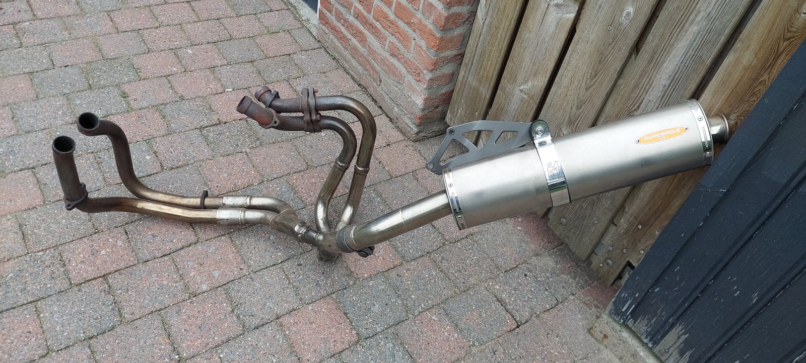 Complete uitlaat met Superpoledemper voor Honda vfr400 nc30, Motoren, Ophalen