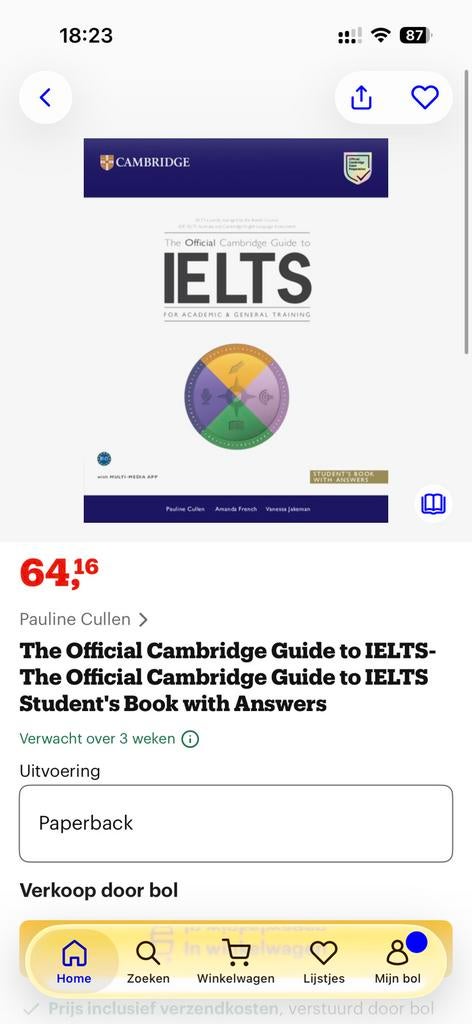 The Official Cambridge Guide to IELTS + DVD – In Goede Staat, Ophalen, Alpha, Gelezen, Overige niveaus