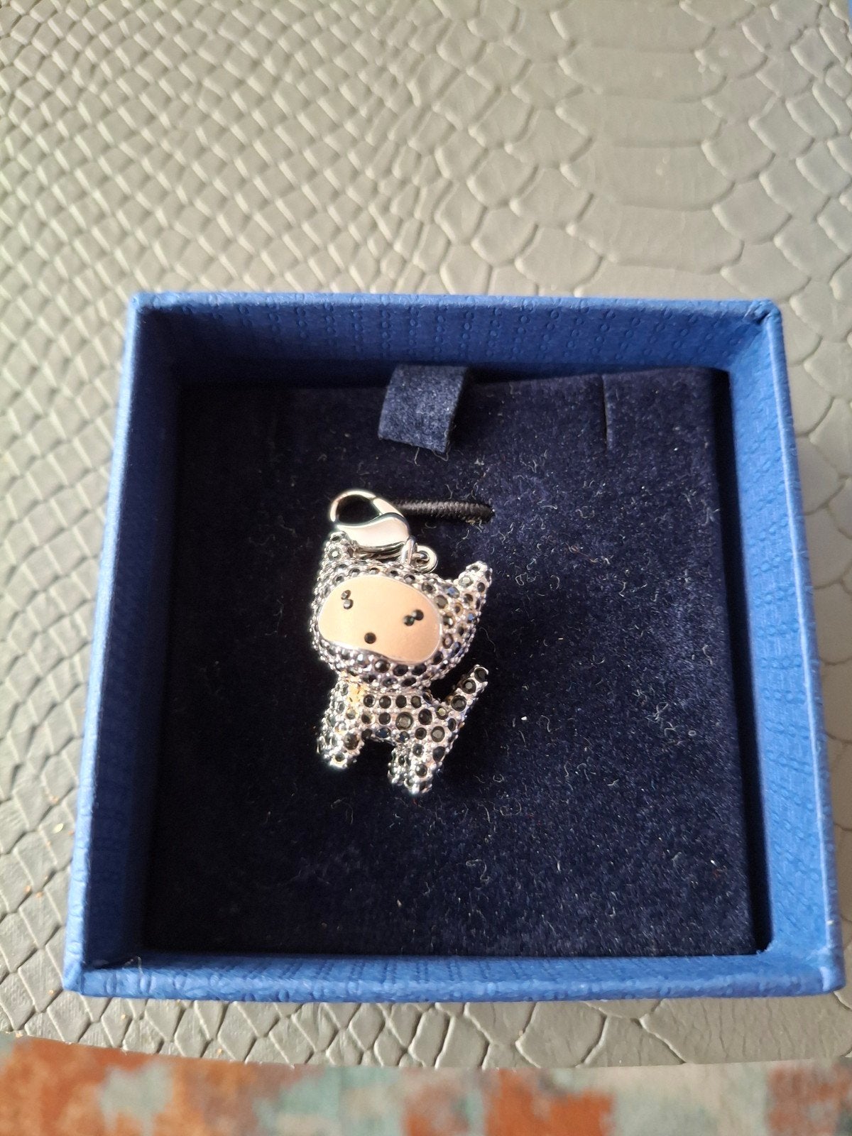 Swarovski Charm Katje met Strass - 3.5 CM, Overige materialen, Zo goed als nieuw, 1 bedel, Met strass