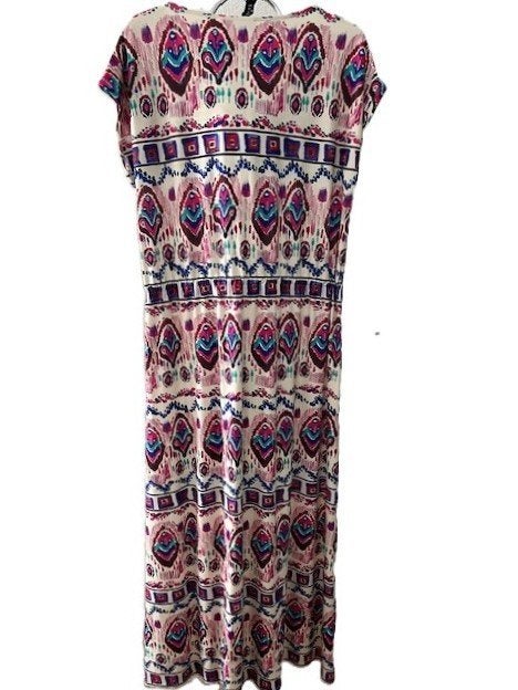 NIEUW OUI Printed Maxi Dress multi-colour Aztec print mt 44, Kleding | Dames, Maat 42/44 (L), Nieuw, Onder de knie, Meerkleurig