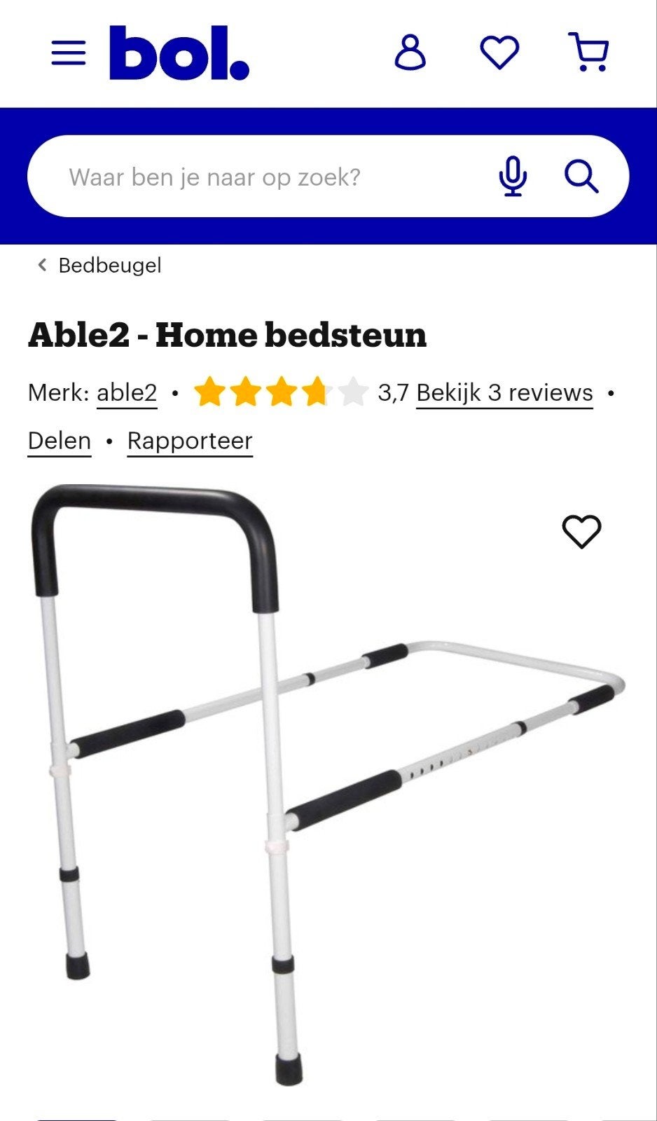 Able2 - Home bedsteun - Wit gepoedercoat metaal, Ophalen, Gebruikt, Eenpersoons, Wit