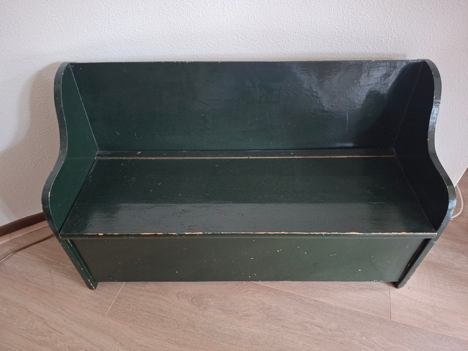 Leuk houten bankje met klep - Donkergroen, Ophalen