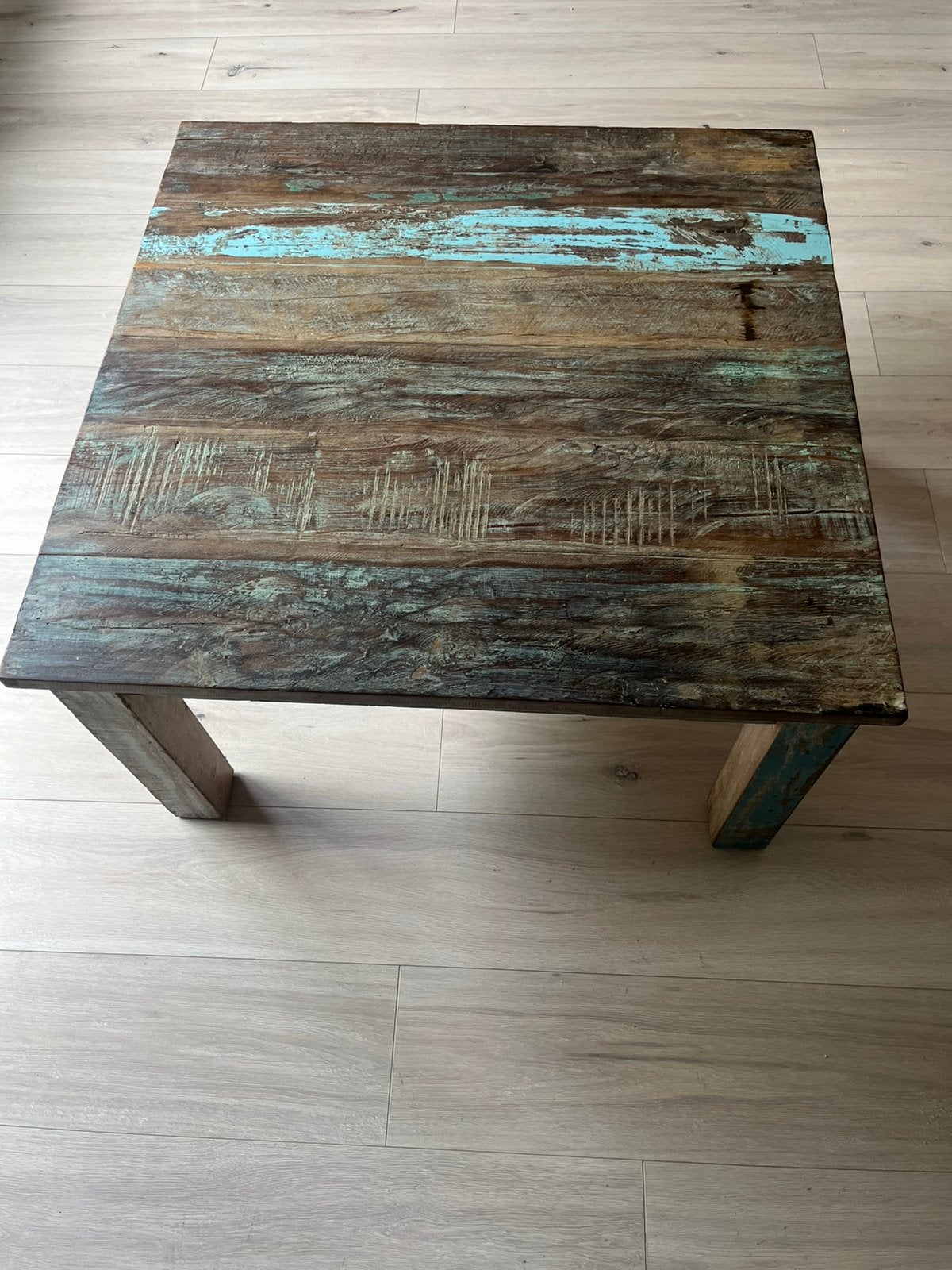 Unieke Scrapwood Salontafel - Perfecte Staat, Ophalen, Zo goed als nieuw, Rechthoekig, Overige houtsoorten