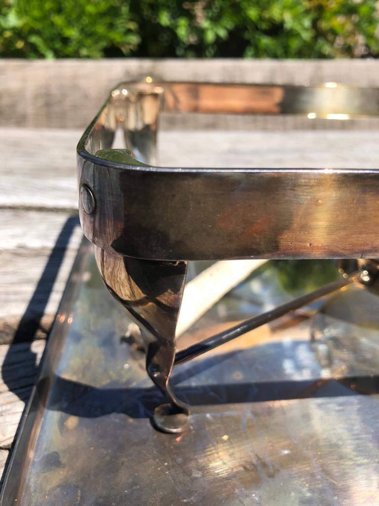 Antiek rechaud tafel warmer messing/vernikkeld, Ophalen of Verzenden