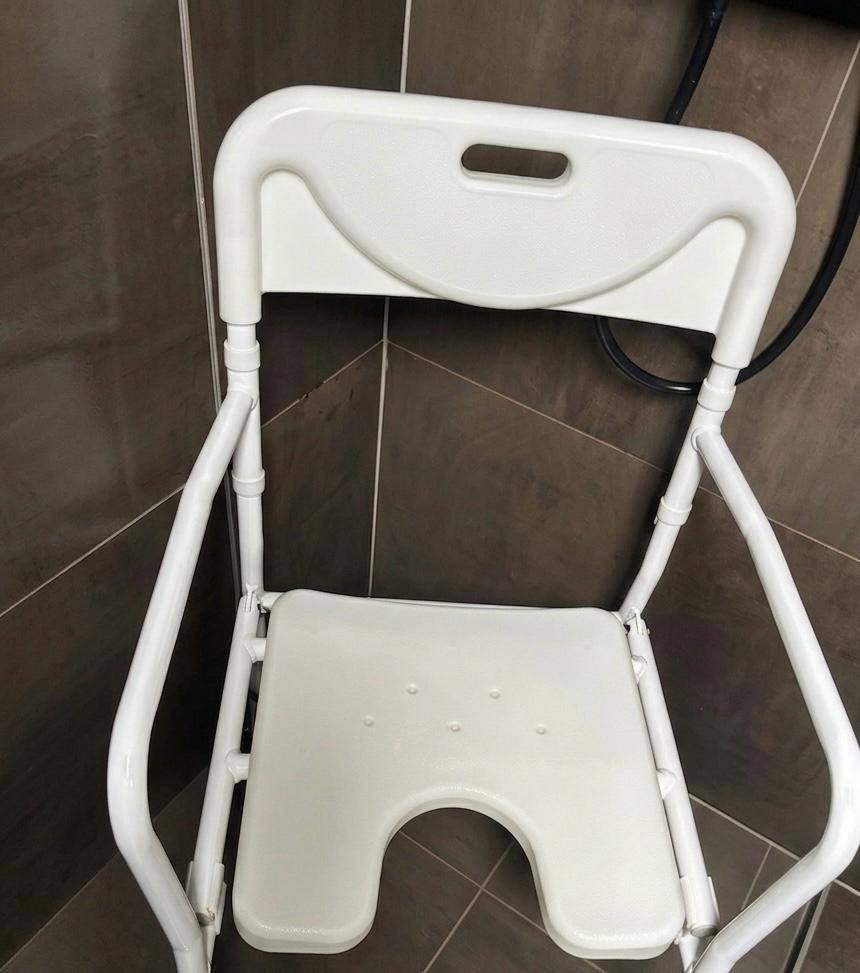 Adjustable Shower Chair with Armrests & Backrest, Ophalen, Zo goed als nieuw, Wit, Eén