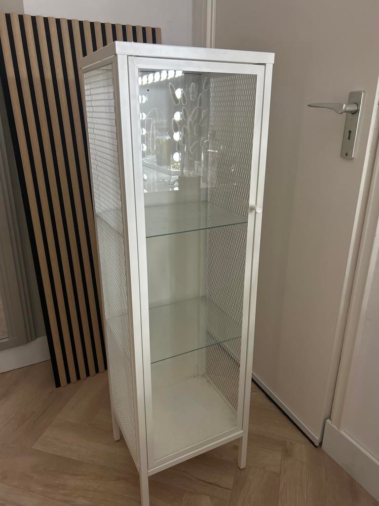 Wit vitrinekastje - zo goed als nieuw, Huis en Inrichting, Kasten | Vitrinekasten, Minder dan 50 cm, Ophalen of Verzenden, Zo goed als nieuw