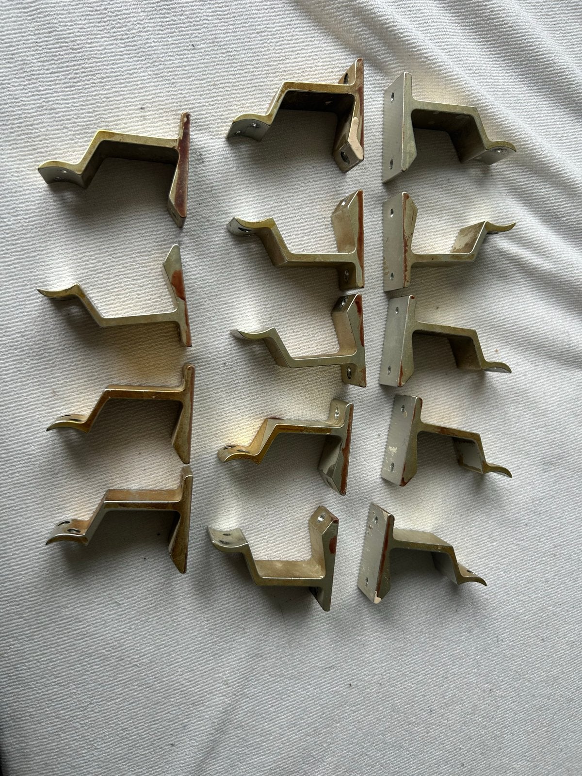 14 Vintage trapleuninghouders - Messing Kleurig, Vintage, Gebruikt, Ophalen of Verzenden, Goud