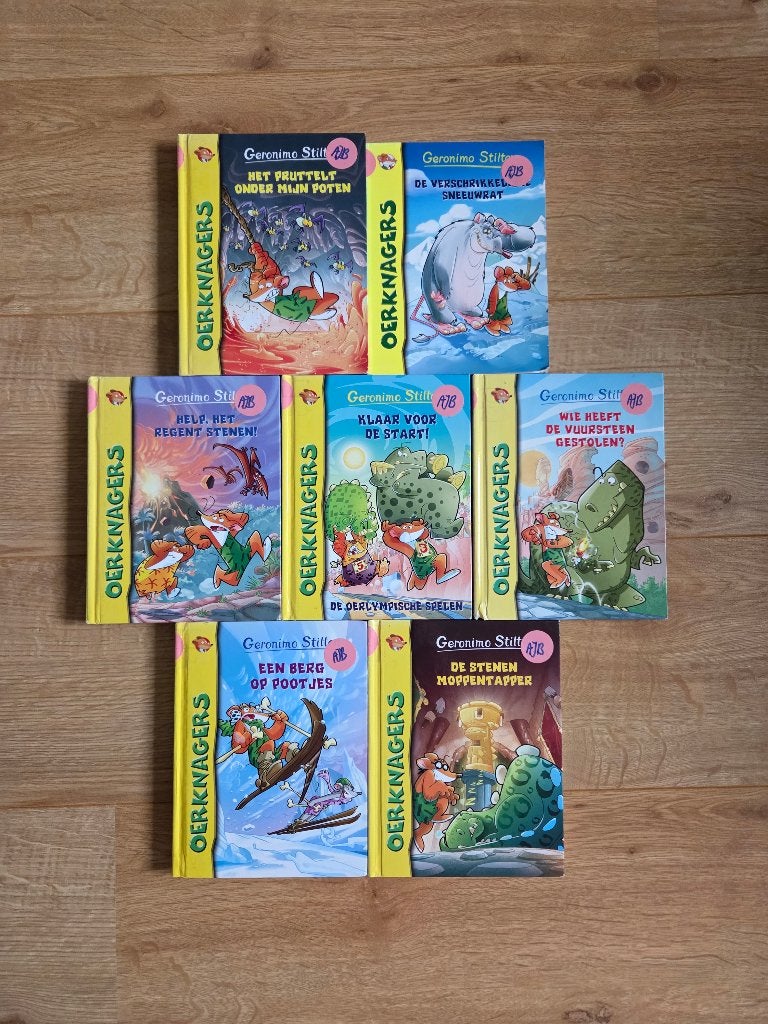 7 boeken van Geronimo Stilton in de serie oerknagers., Ophalen of Verzenden, Zo goed als nieuw, Geronimo Stilton., Non-fictie