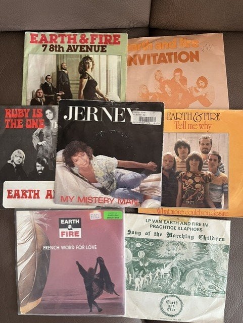 eart and fire - 7x singel, Cd's en Dvd's, Vinyl Singles, 7 inch, Ophalen of Verzenden, Zo goed als nieuw, Pop