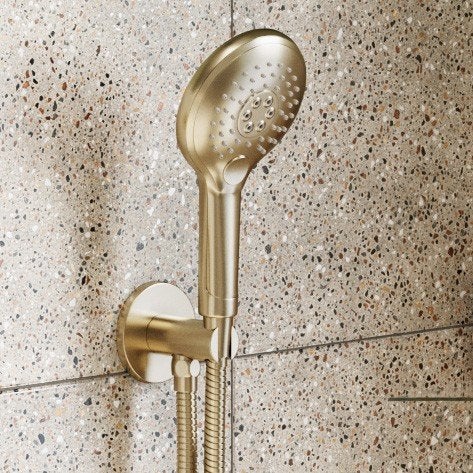 Saniclear Evolution handdouche 2 standen geborsteld messing, Ophalen of Verzenden, Nieuw, Douche