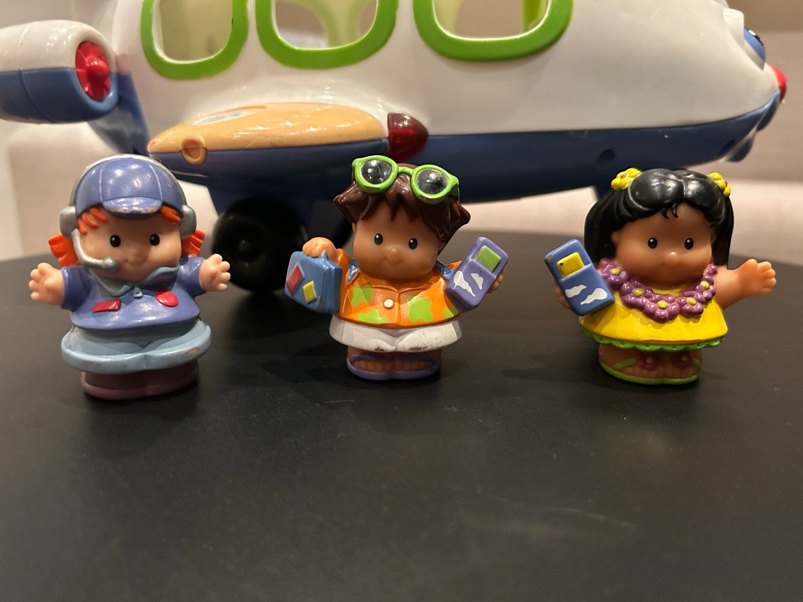 Fisher-Price Little People Vliegtuig met 3 Figuren, Ophalen, Gebruikt