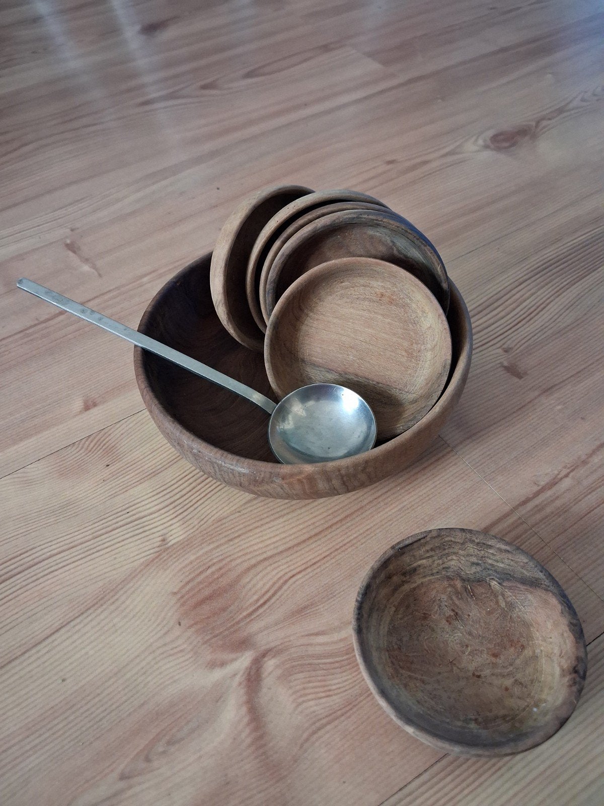 Houten pinda setje, Ophalen, Gebruikt, Keramiek, Overige typen