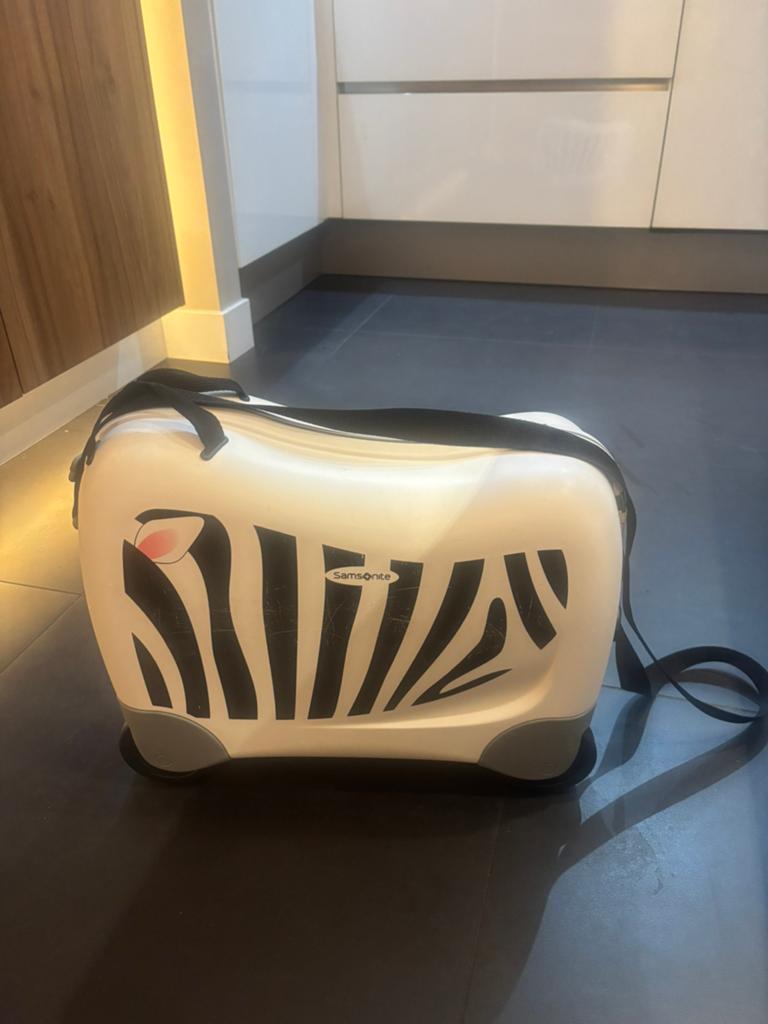 Samsonite ride on koffer - zebra, Ophalen of Verzenden, Zo goed als nieuw, Hard kunststof, Minder dan 50 cm