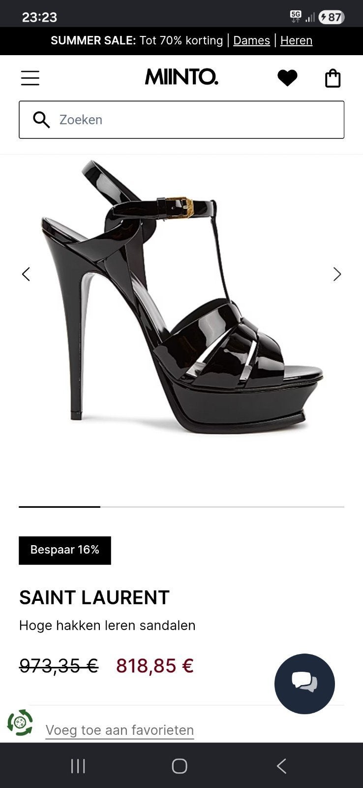 Hakken maat 39 Saint Laurent, Kleding | Dames, Ophalen of Verzenden, Zo goed als nieuw, Zwart