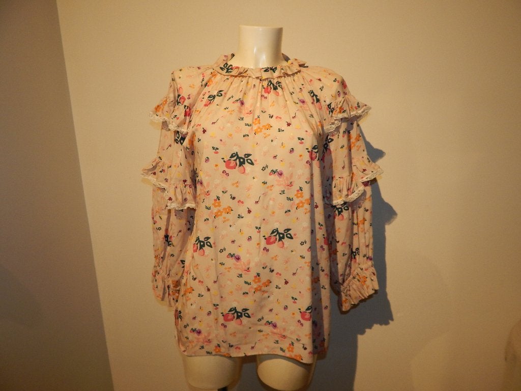 Hofmann copenhage schattige vintage blouse roesel bloemen M