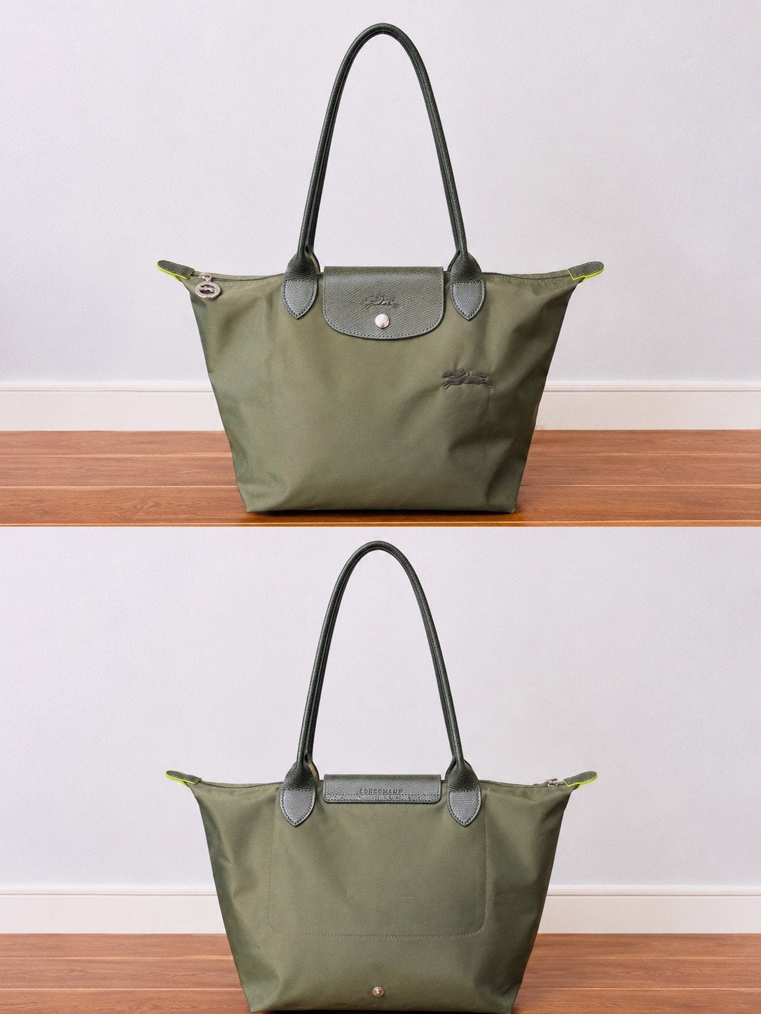 Longchamp Le Pliage Green Schoudertas M, Ophalen, Gebruikt, Groen, Shopper