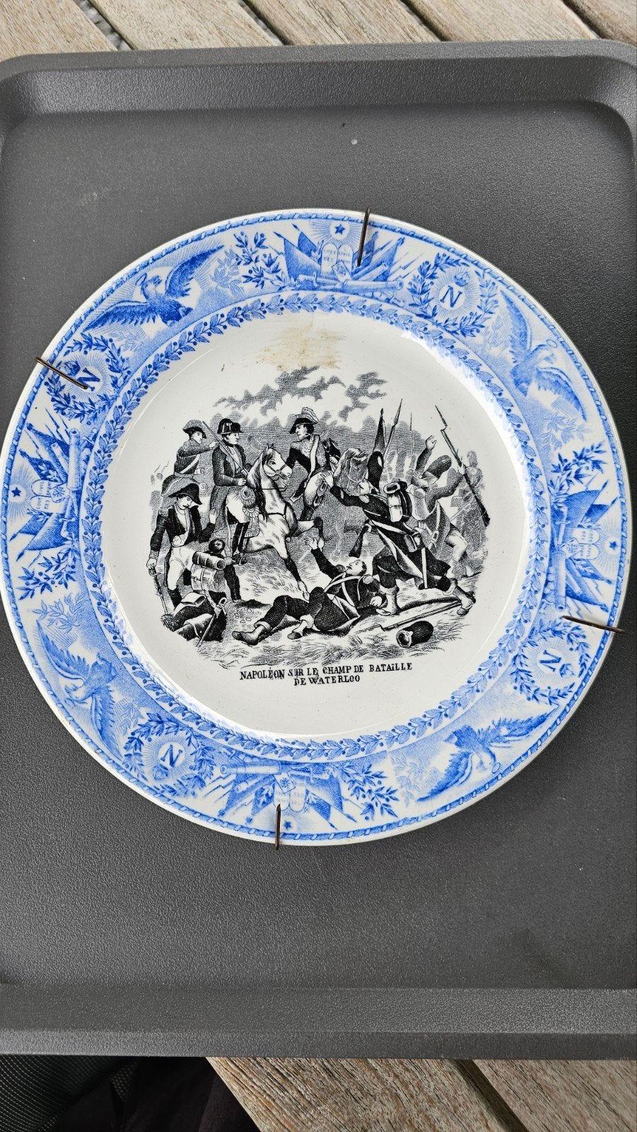 Antiek Frans bord - Slag bij Waterloo - Napoleon, Ophalen of Verzenden