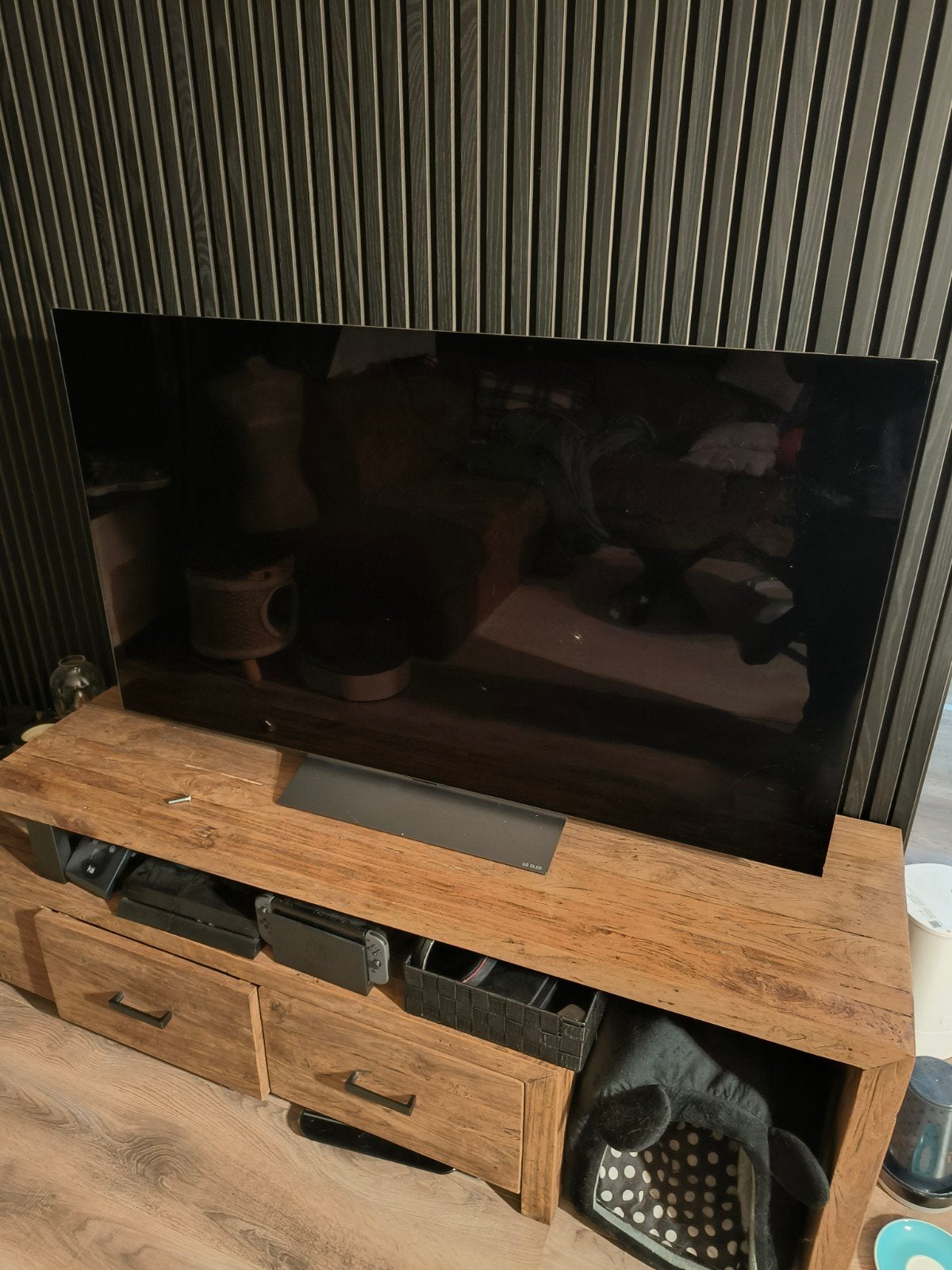 Kapotte LG OLED55C34LA 55 inch C3 TV - Voor onderdelen, Ophalen, OLED, 100 Hz, LG