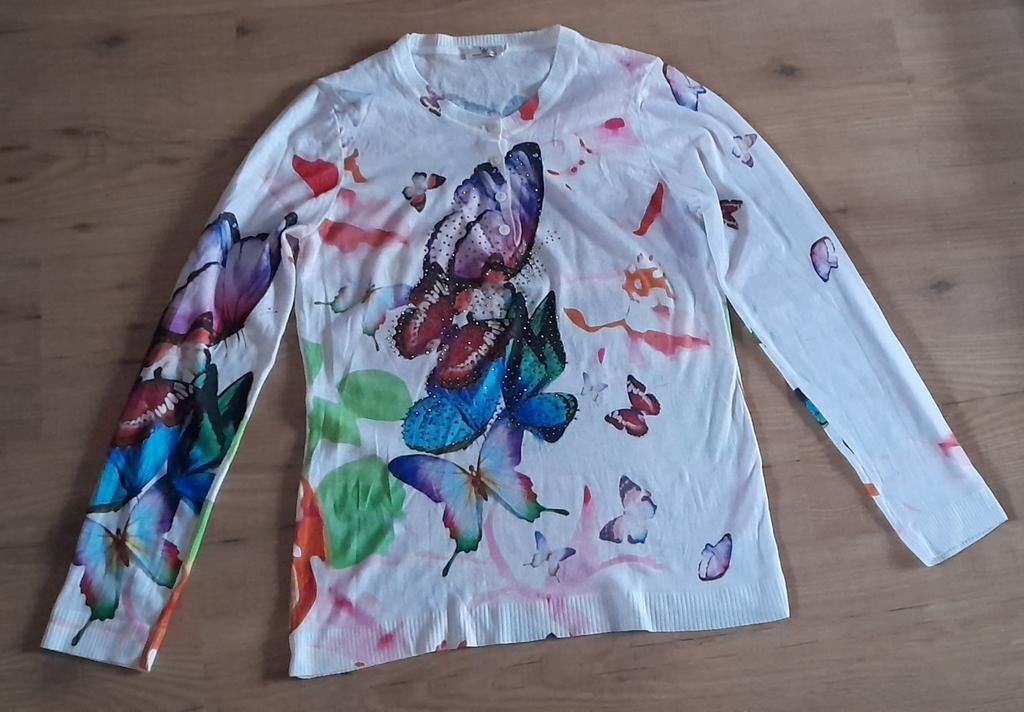 EDM Etoile Du Monde trui met strass en vlinders - Maat 40, Maat 38/40 (M), Overige kleuren, Etoile Du Monde, Ophalen of Verzenden