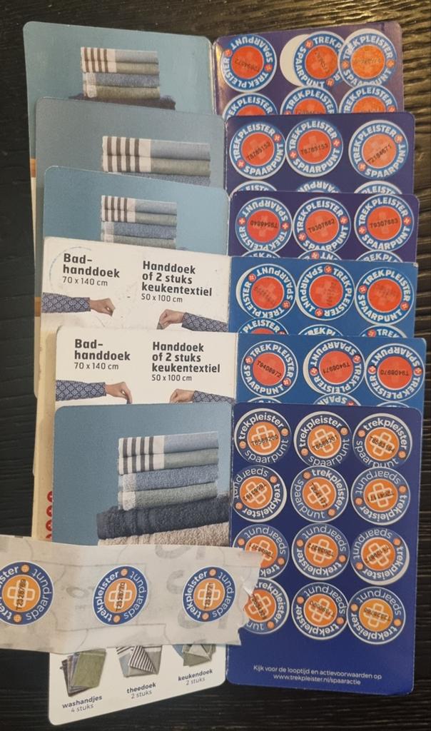 6 volle spaarkaarten Trekpleister bad- en keukentextiel, Ophalen of Verzenden, Nederland, Munten