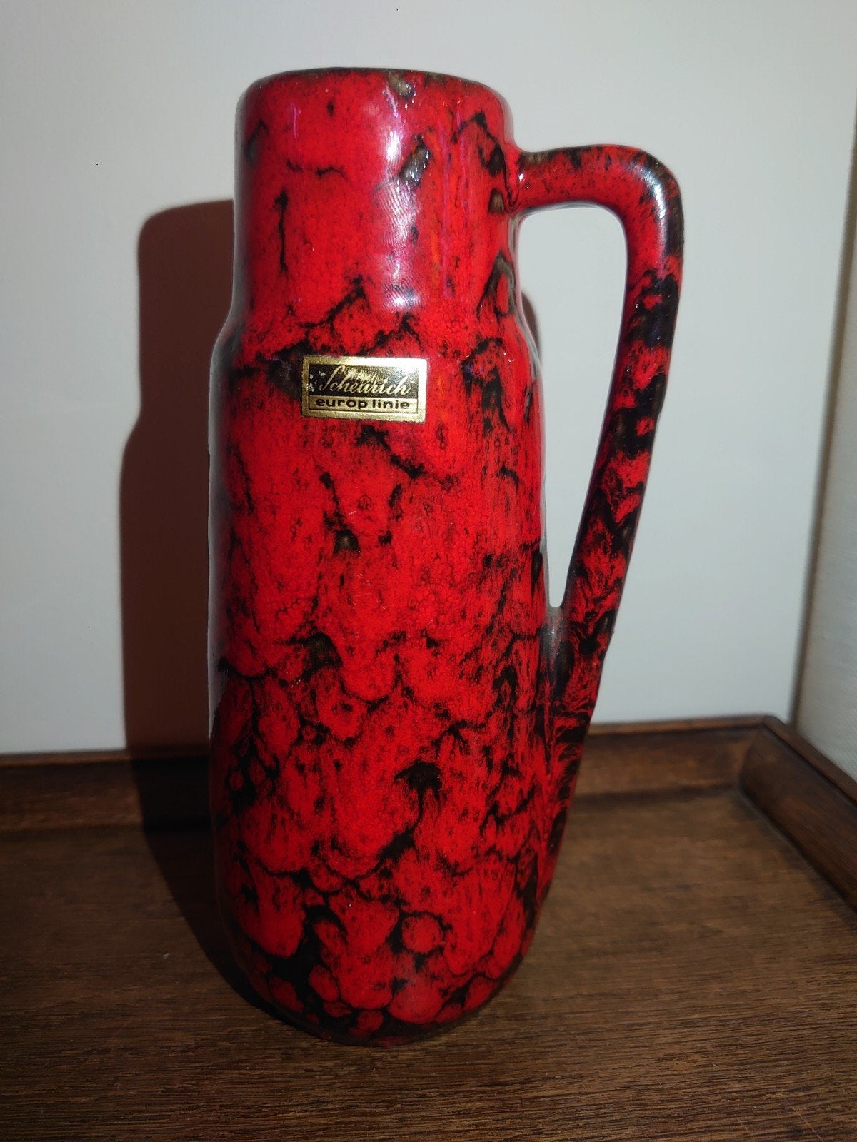 Scheurich vaas schenkkan 20 cm hoog vintage, Ophalen of Verzenden