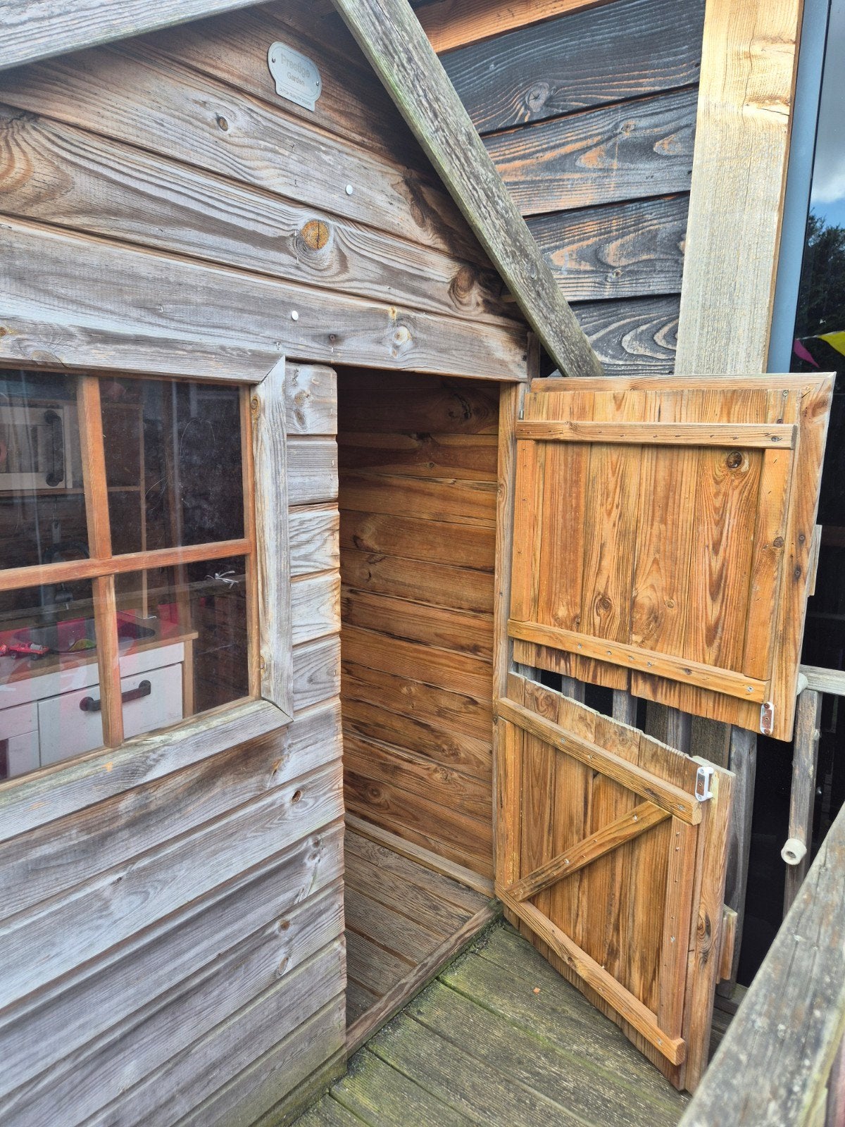 Houten speelhuisje met IKEA Keukentje, Ophalen, Gebruikt, Hout