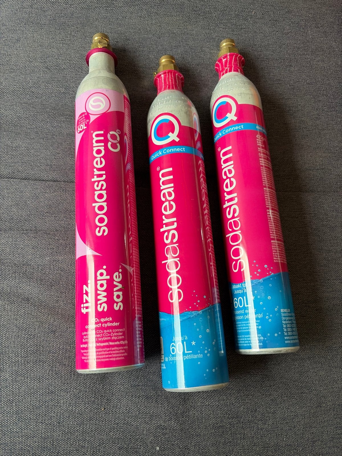 3x empty Sodastream CO2 Quick Connect cilinders 60L, Ophalen, Gebruikt