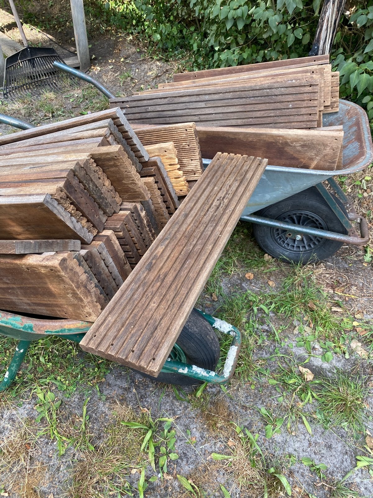 70 gebruikte Bankirai terrasdelen 60 cm lang, Ophalen, Gebruikt, Hout