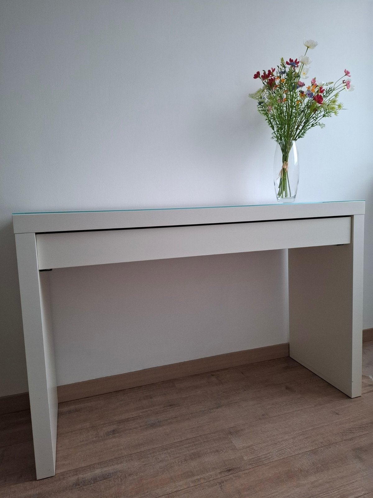 Ikea Malm toilettafel met glasplaat, Ophalen, 100 tot 150 cm, Zo goed als nieuw, 25 tot 50 cm