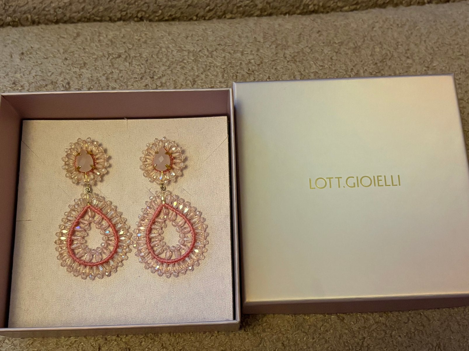 Roze oorbellen LOTT Gioielli, Ophalen of Verzenden, Zo goed als nieuw, Roze, Overige materialen
