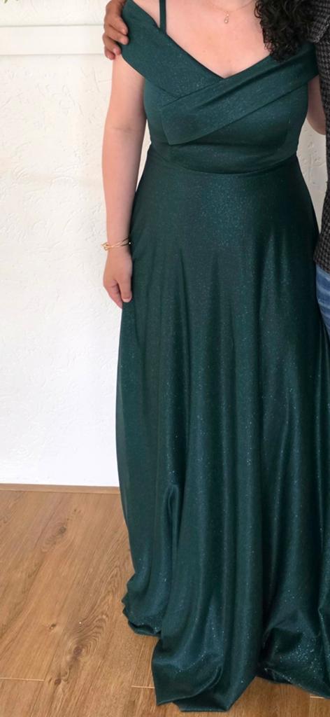 Prachtige glitter en glamour galajurk, Kleding | Dames, Ophalen of Verzenden, Zo goed als nieuw, Groen, Galajurk