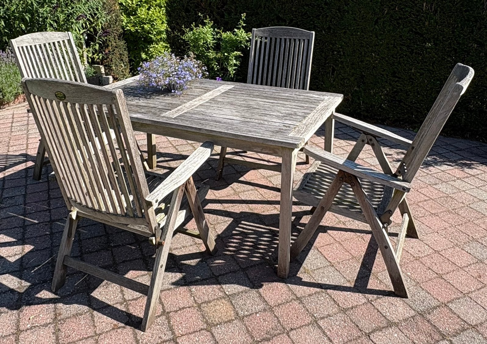 Teak houten tuinset 4 persoons. Bois le Duc, 4 zitplaatsen, Gebruikt, Teakhout, Ophalen of Verzenden