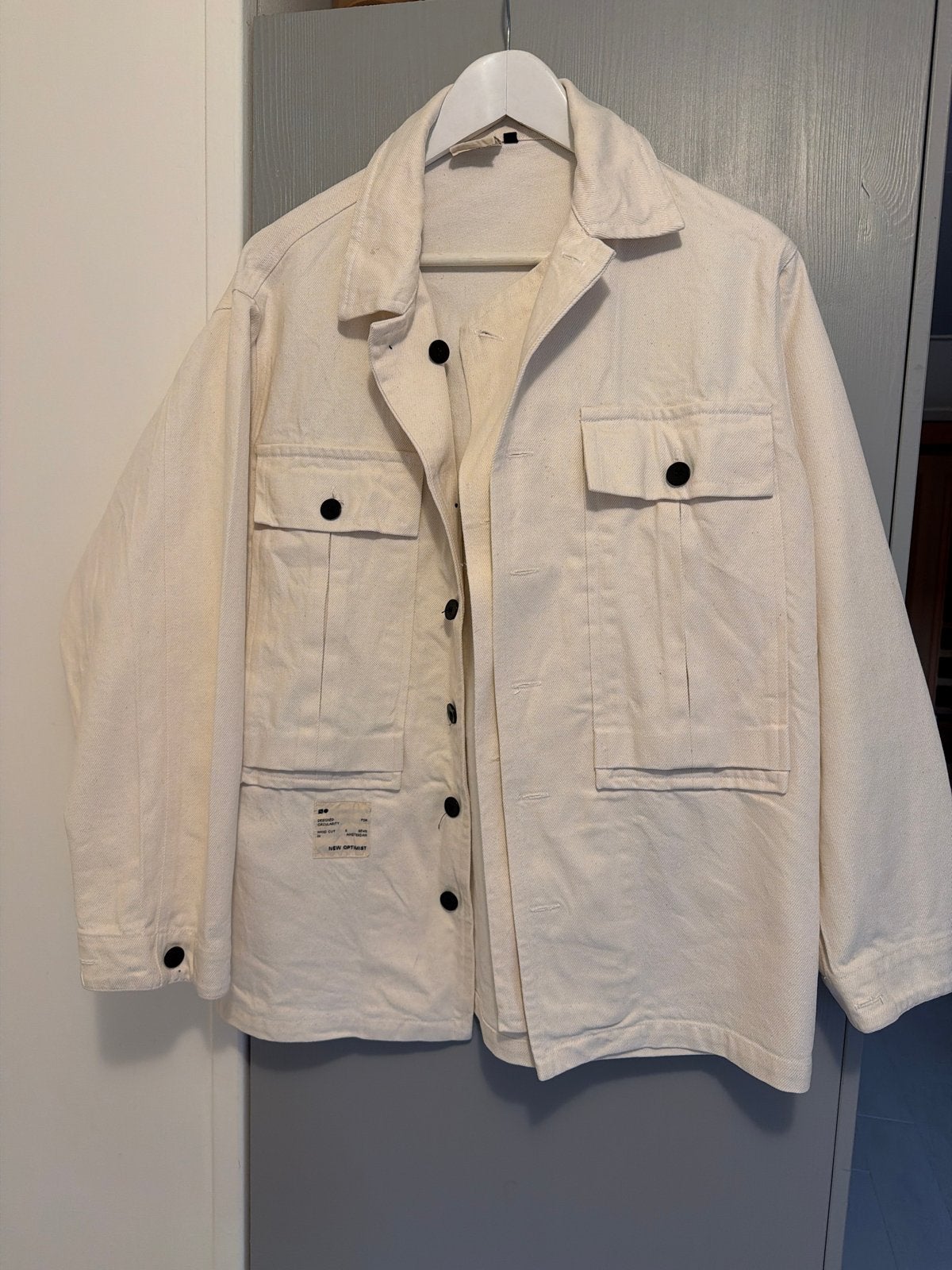 New Optimist Overshirt Ecru Maat M, Ophalen of Verzenden, Zo goed als nieuw, Maat 38/40 (M), Wit
