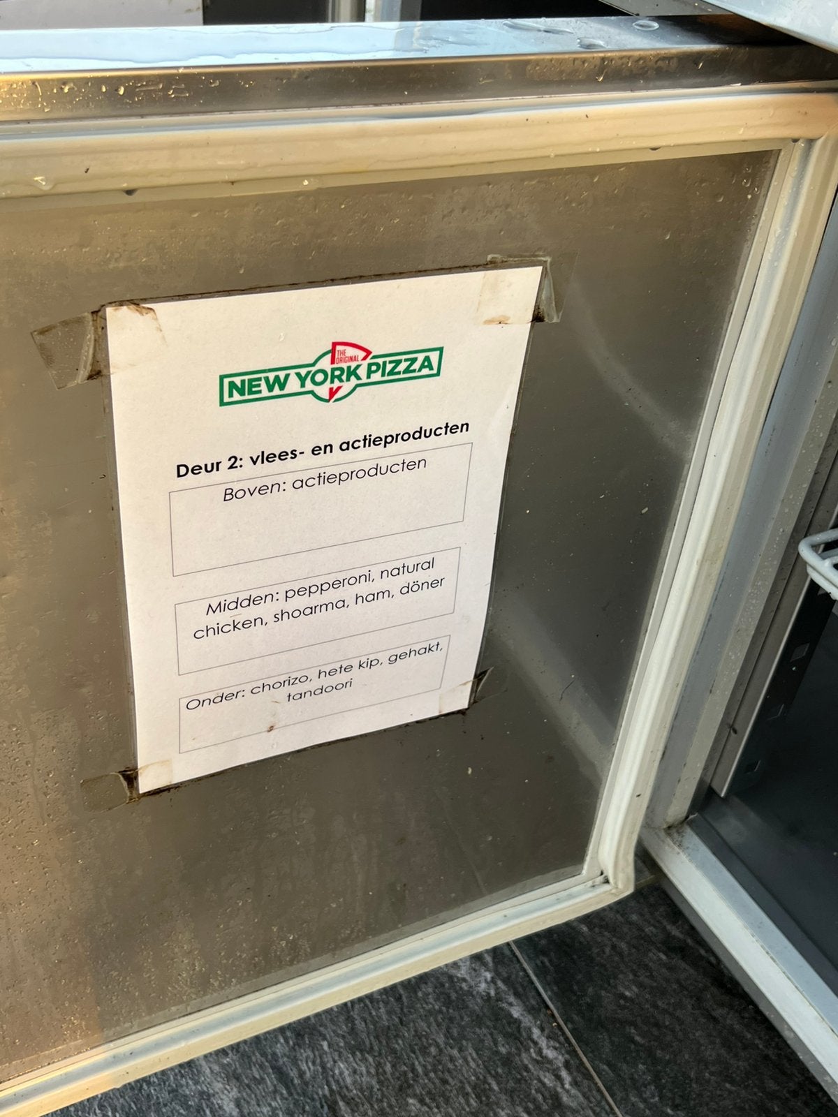 Pizza werkbank met ingebouwde diepvries en saladette-RVS, Ophalen of Verzenden, Zo goed als nieuw