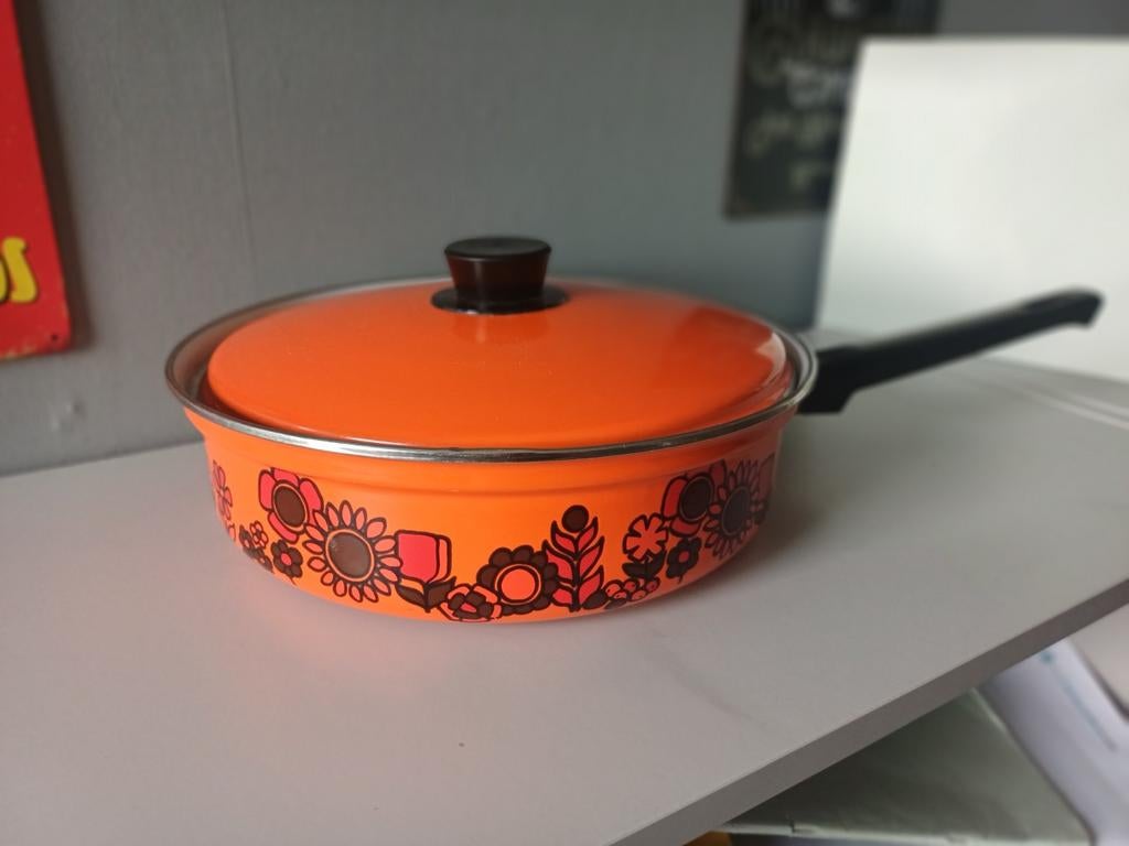 Vintage Oranje Brabantia hapjespan, Huis en Inrichting, Keuken | Potten en Pannen, Ophalen of Verzenden, Nieuw, Overige materialen