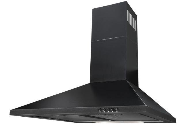 Nieuwe zwarte schouw afzuigkappen 60 cm breed