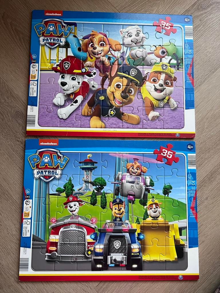 Paw Patrol Puzzels (2 stuks) - 35 stukjes per puzzel, Ophalen of Verzenden, 10 tot 50 stukjes, Gebruikt, 4 tot 6 jaar