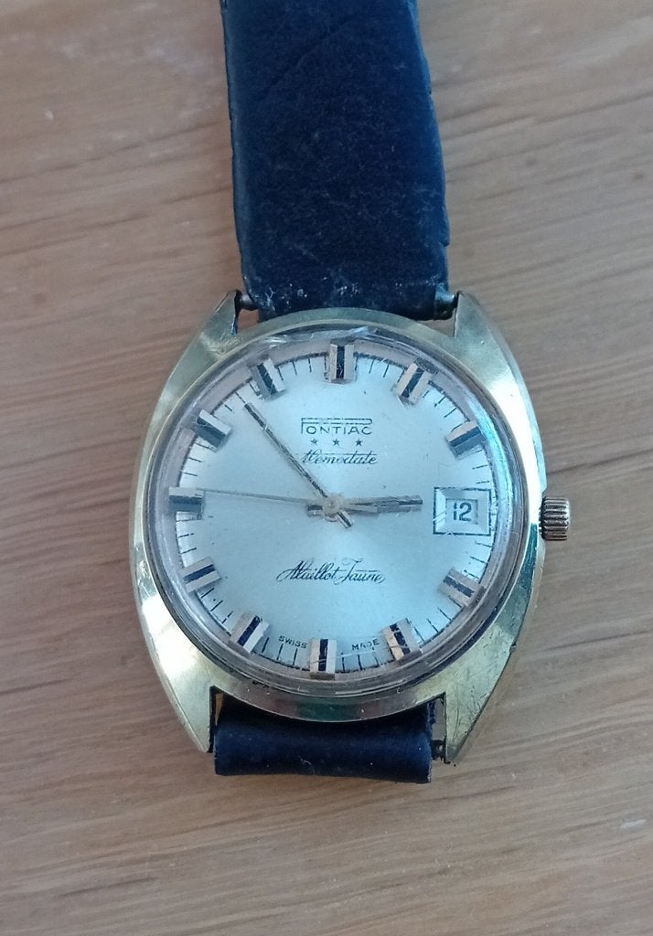 Pontiac horloge,Maillot Jaune,3 sterren, Sieraden, Tassen en Uiterlijk, Overige merken, Staal, Met bandje, Polshorloge