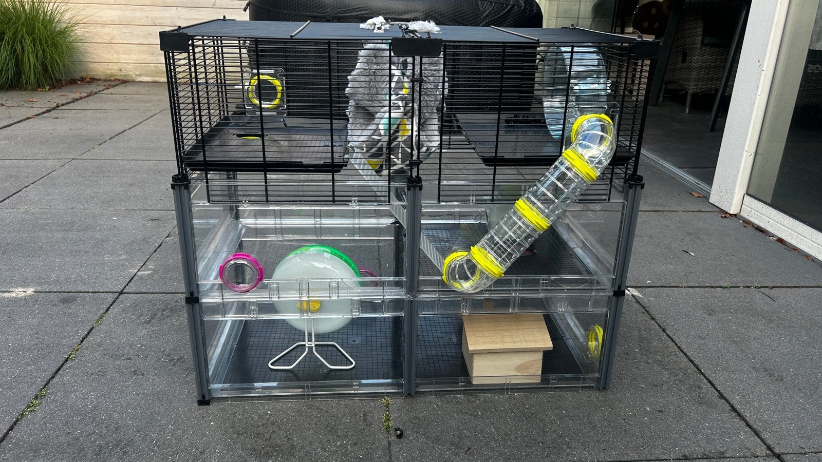 Hamsterkooi Ferplast Multipla Hamster Crystal, Ophalen, Zo goed als nieuw, Loopwiel of Rad