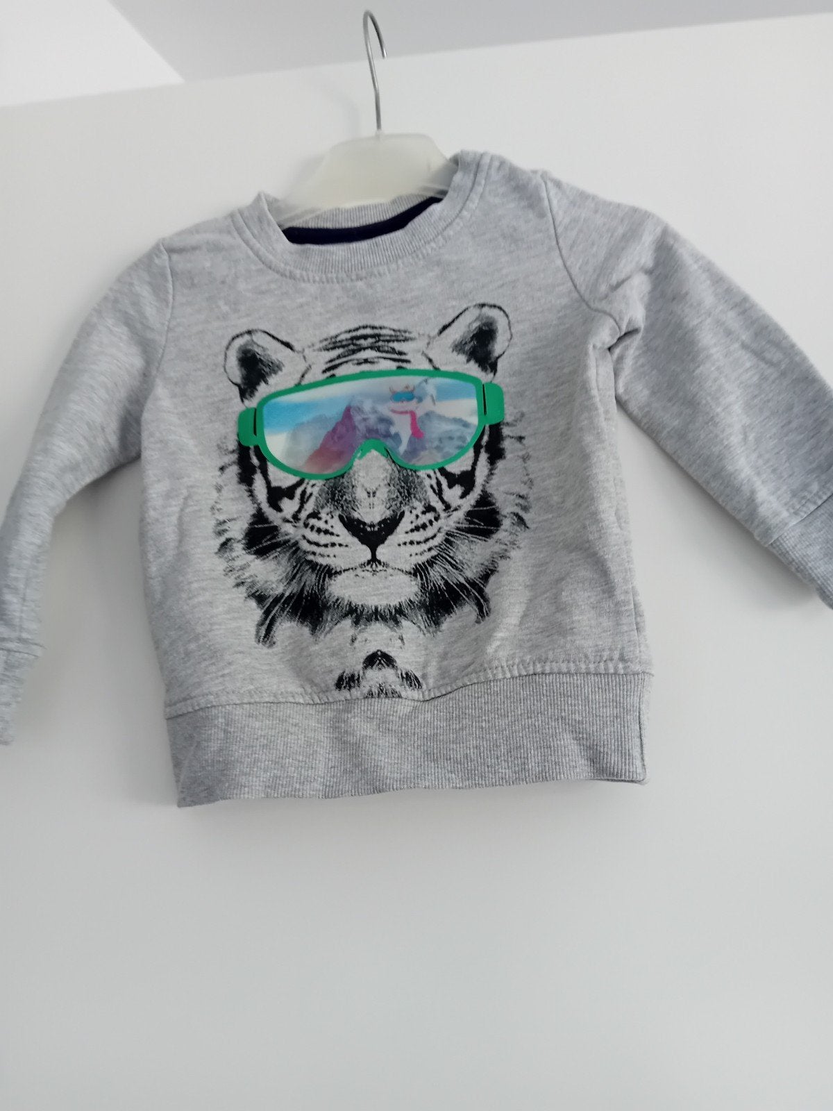 Pocopiano trui maat 92 met tijger en skibril, Jongen of Meisje, Trui of Vest, Zo goed als nieuw, Pocopiano