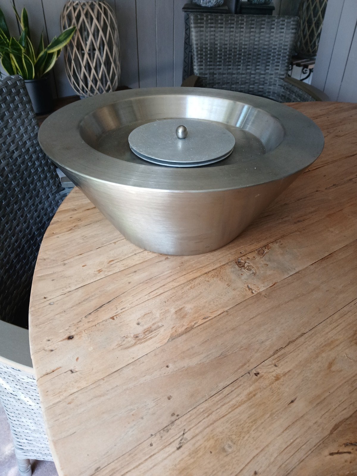grote RVS bio ethanol of gel brander., Ophalen, Zo goed als nieuw