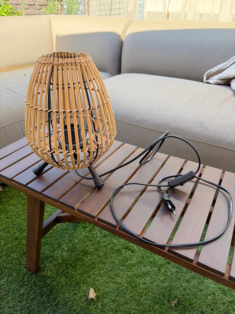 Rotan tafellamp - sfeervolle verlichting, Ophalen, Gebruikt, Minder dan 50 cm