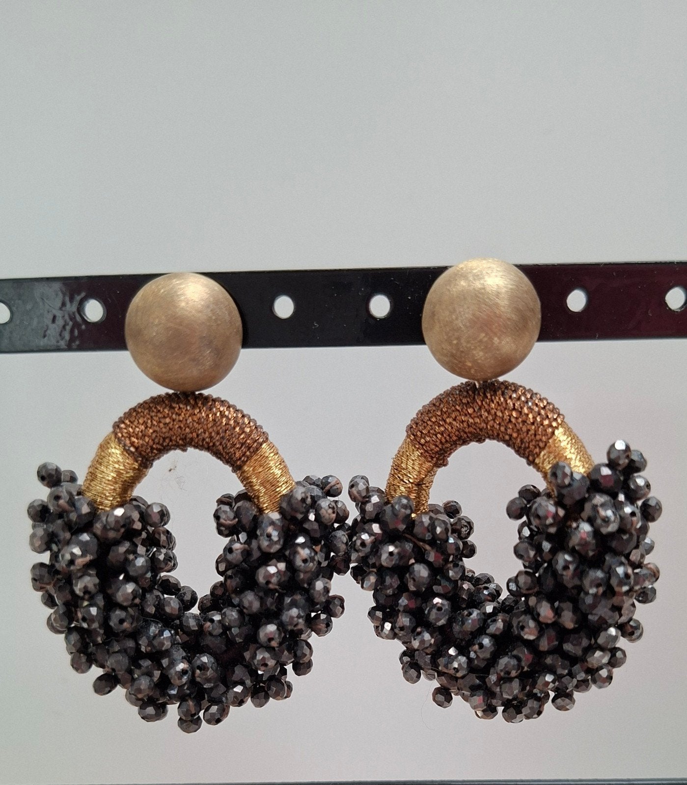 Lott Gioielli Oorbellen Bruin met Goud, Sieraden, Tassen en Uiterlijk, Met kristal, Overige materialen, Hangers, Bruin